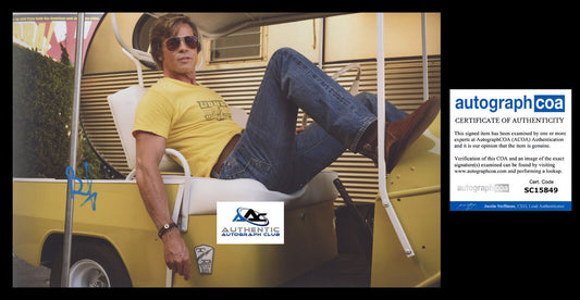 BRAD PITT AUTOGRAPH SIGNED 12x18 PHOTO ONCE UPON A TIME IN HOLLYWOOD ACOA