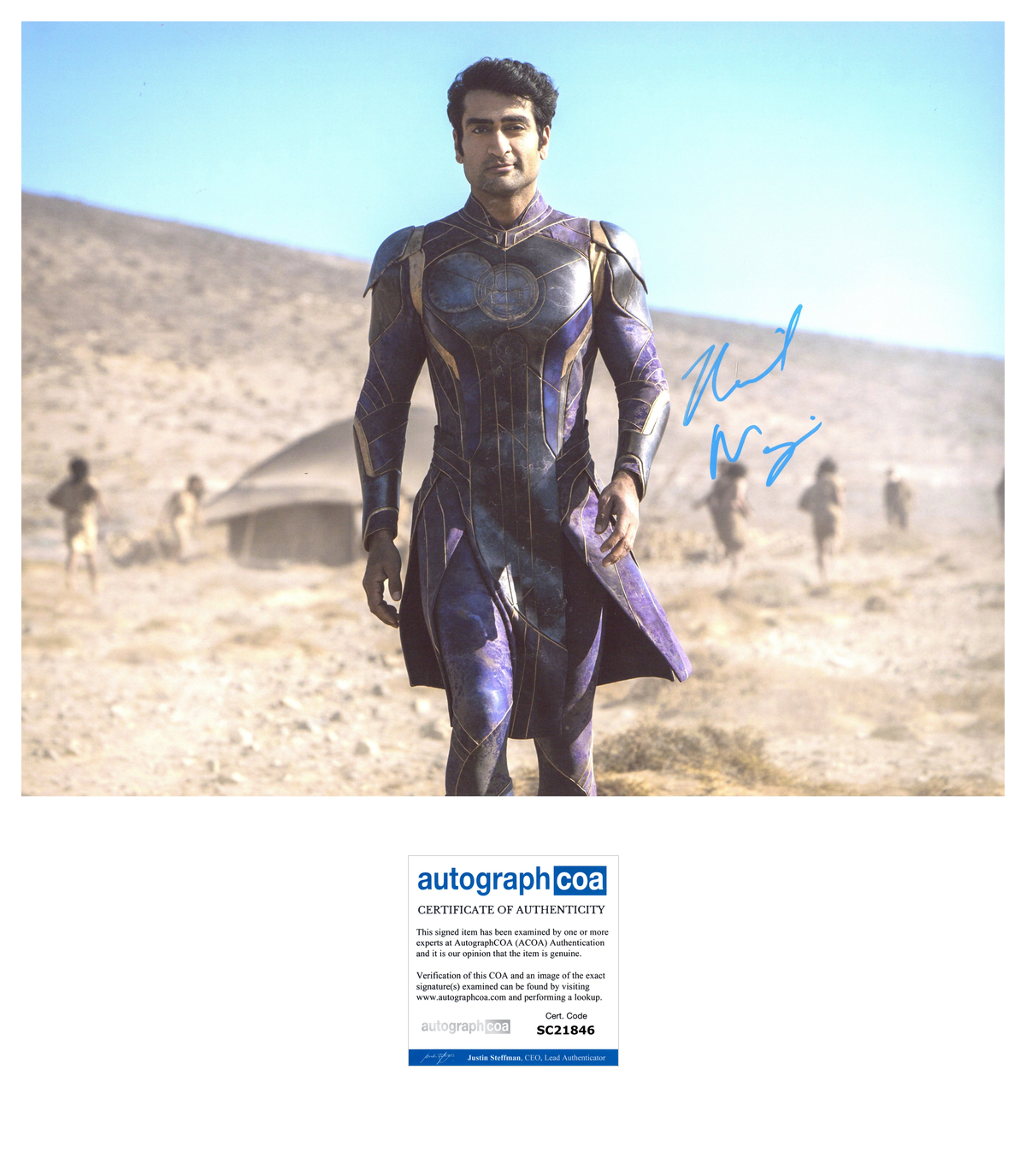 KUMAIL NANJIANI AUTOGRAPH SIGNED 11X14 PHOTO MARVEL ETERNALS ACOA