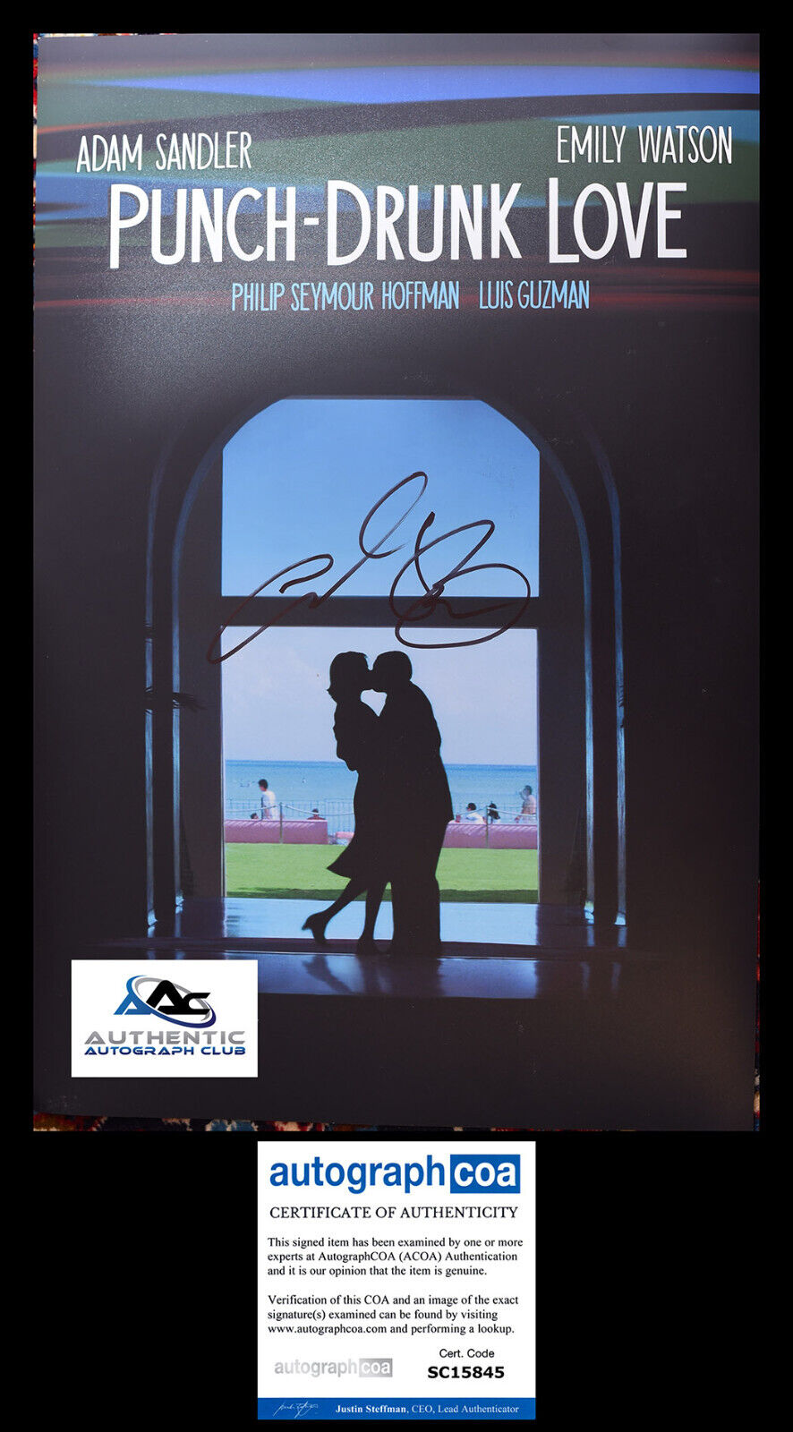 ADAM SANDLER AUTOGRAPH SIGNED 12x18 PHOTO POSTER PUNCH DRUNK LOVE ACOA