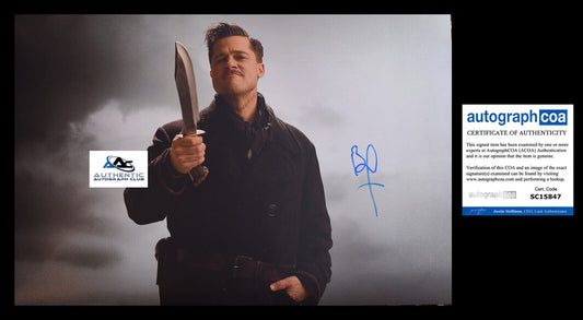 BRAD PITT AUTOGRAPH SIGNED 12x18 PHOTO INGLOURIOUS BASTERDS ACOA