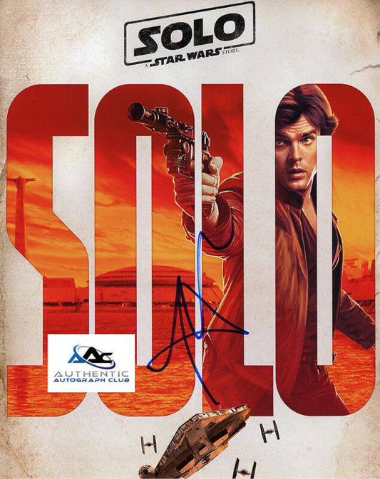 ALDEN EHRENREICH AUTOGRAPH SIGNED 8X10 PHOTO SOLO STAR WARS HAN SOLO COA