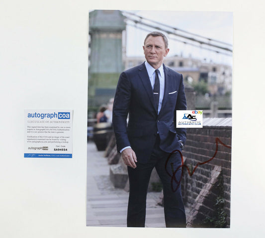 DANIEL CRAIG AUTOGRAPH SIGNED 12x18 PHOTO JAMES BOND 007 NO TIME TO DIE ACOA