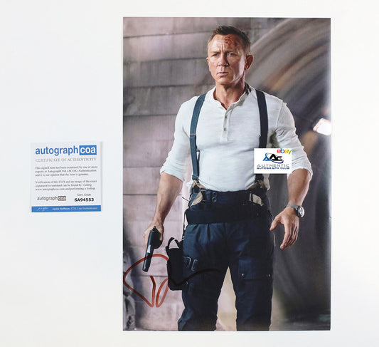 DANIEL CRAIG AUTOGRAPH SIGNED 12x18 PHOTO JAMES BOND 007 NO TIME TO DIE ACOA