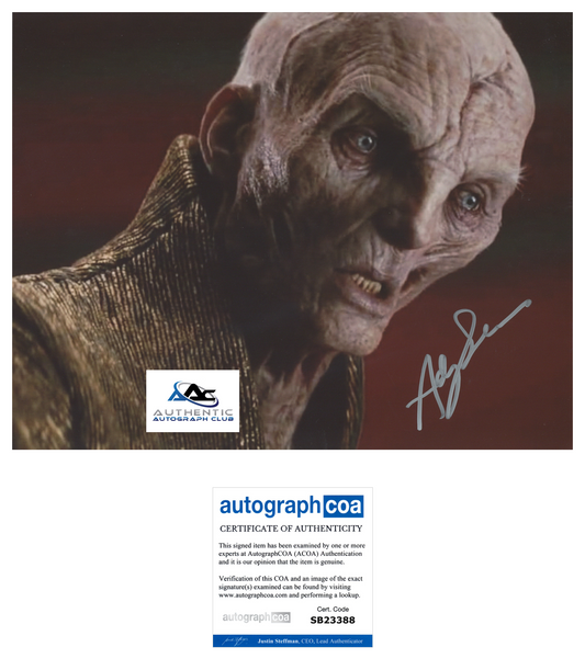 ANDY SERKIS AUTOGRAPH SIGNED 11x14 PHOTO SNOKE STAR WARS ACOA