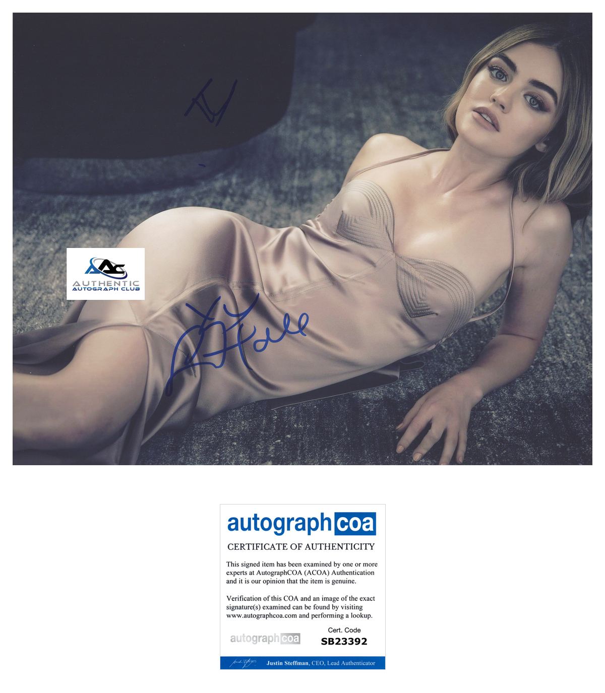 LUCY HALE AUTOGRAPH SIGNED 11x14 PHOTO PRETTY LITTLE LIARS ACOA