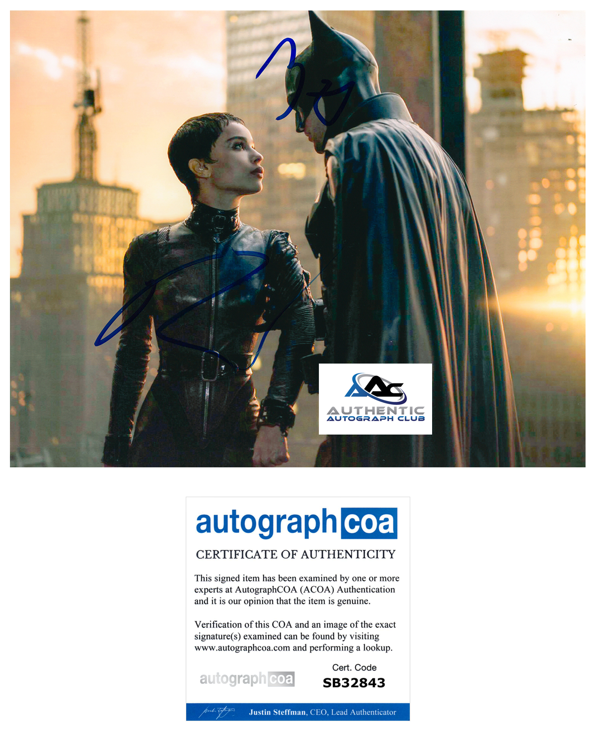 ZOE KRAVITZ AUTOGRAPH SIGNED 8X10 PHOTO CATWOMAN THE BATMAN DC COMICS ACOA