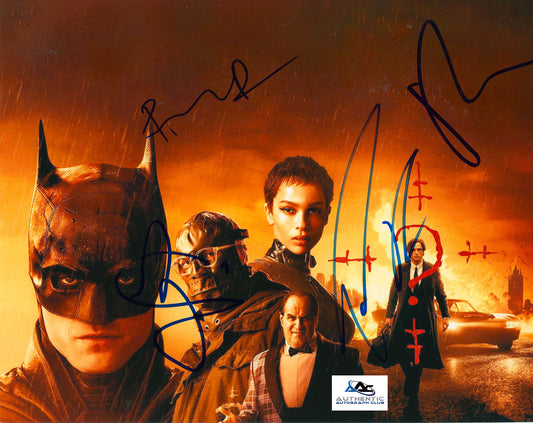 ROBERT PATTINSON AND CAST AUTOGRAPH SIGNED 8X10 PHOTO THE BATMAN COA