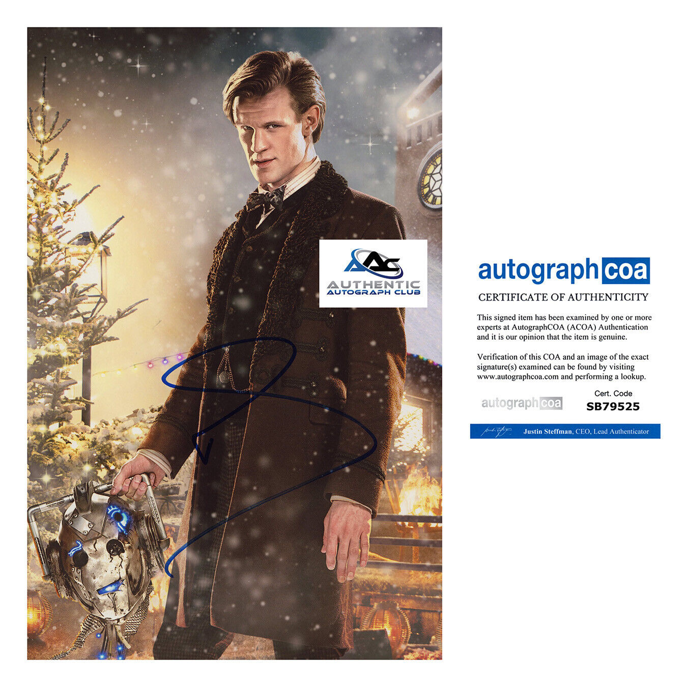 MATT SMITH AUTOGRAPH SIGNED 8x12 PHOTO DR DOCTOR WHO ACOA