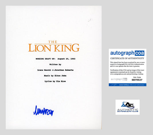 MATTHEW BRODERICK AUTOGRAPH SIGNED THE LION KING MOVIE SCRIPT ACOA COA