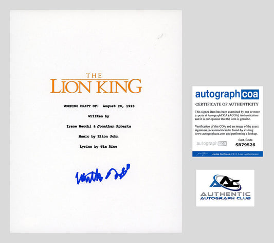 MATTHEW BRODERICK AUTOGRAPH SIGNED THE LION KING MOVIE SCRIPT ACOA COA