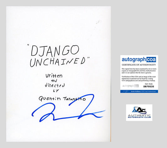 QUENTIN TARANTINO AUTOGRAPH SIGNED DJANGO UNCHAINED MOVIE SCRIPT ACOA