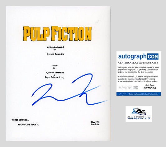 QUENTIN TARANTINO AUTOGRAPH SIGNED PULP FICTION MOVIE SCRIPT ACOA