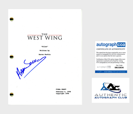 AARON SORKIN AUTOGRAPH SIGNED THE WEST WING FULL SCRIPT ACOA