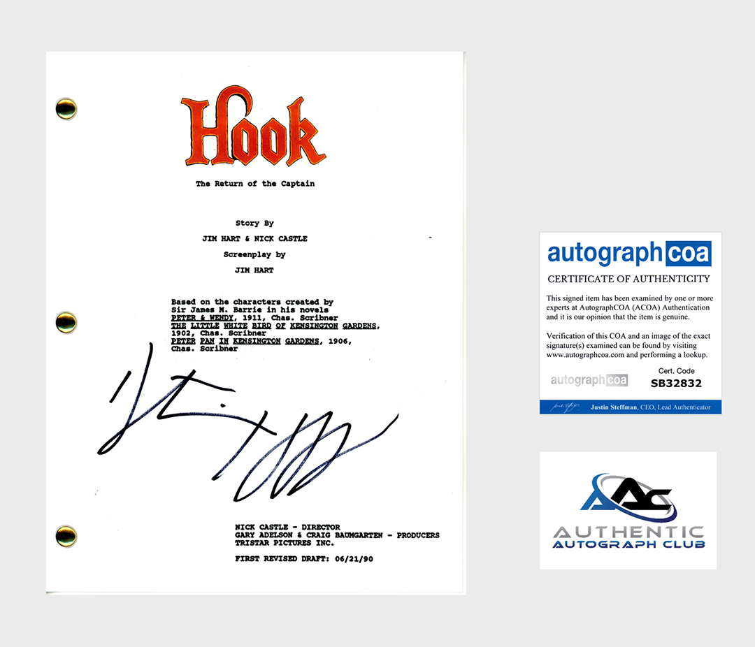 DUSTIN HOFFMAN AUTOGRAPH SIGNED HOOK FULL SCRIPT ACOA