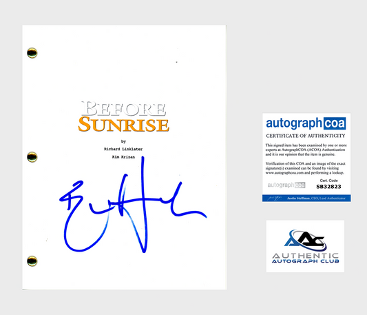 ETHAN HAWKE AUTOGRAPH SIGNED BEFORE SUNRISE FULL SCRIPT ACOA