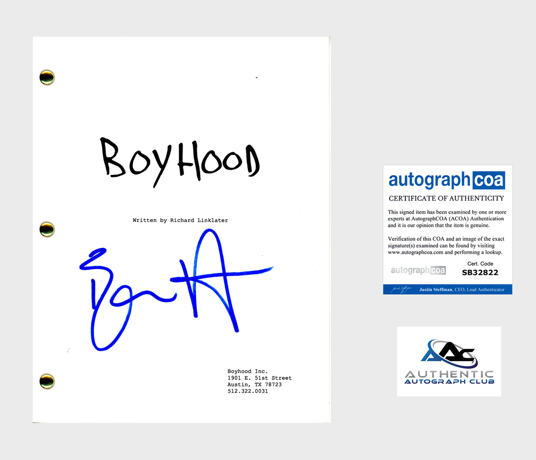 ETHAN HAWKE AUTOGRAPH SIGNED BOYHOOD FULL SCRIPT ACOA