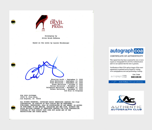 ANNE HATHAWAY AUTOGRAPH SIGNED THE DEVIL WEARS PRADA FULL SCRIPT ACOA