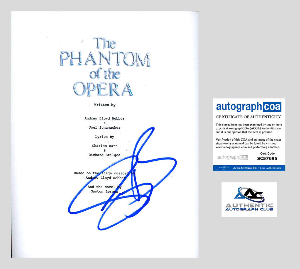 GERARD BUTLER AUTOGRAPH SIGNED THE PHANTOM OF THE OPERA FULL SCRIPT ACOA