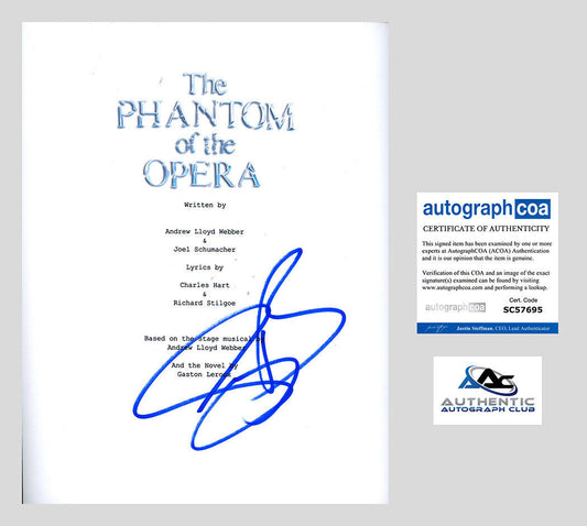 GERARD BUTLER AUTOGRAPH SIGNED THE PHANTOM OF THE OPERA FULL SCRIPT ACOA