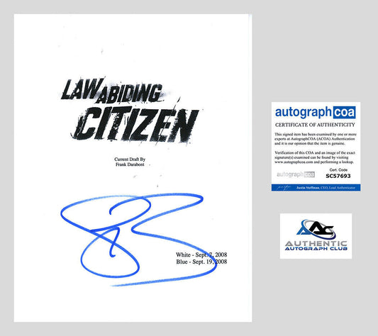 GERARD BUTLER AUTOGRAPH SIGNED LAW ABIDING CITIZEN FULL SCRIPT ACOA