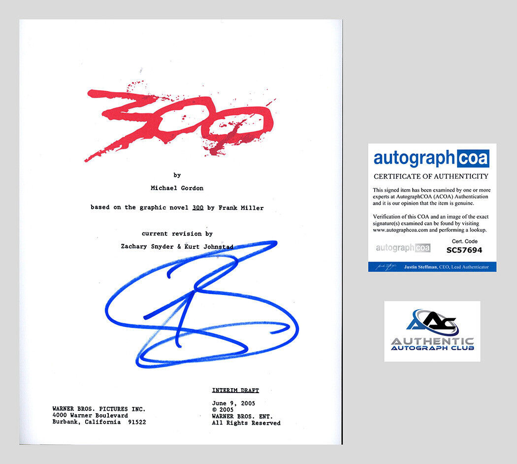 GERARD BUTLER AUTOGRAPH SIGNED 300 FULL SCRIPT ACOA