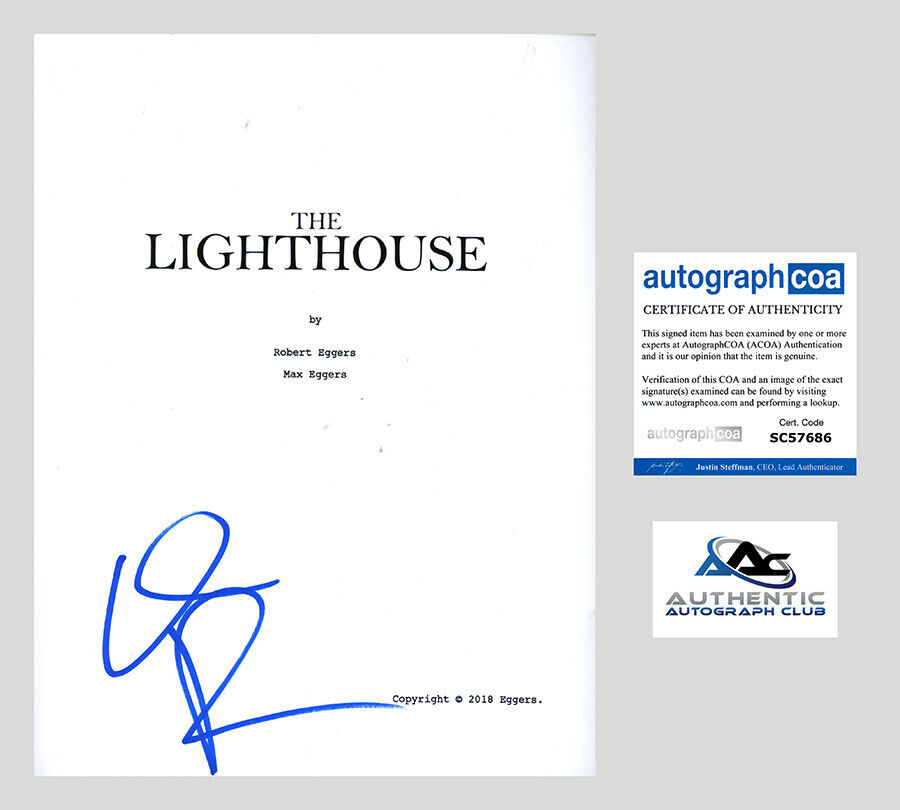 WILLEM DAFOE AUTOGRAPH SIGNED THE LIGHTHOUSE FULL SCRIPT ACOA