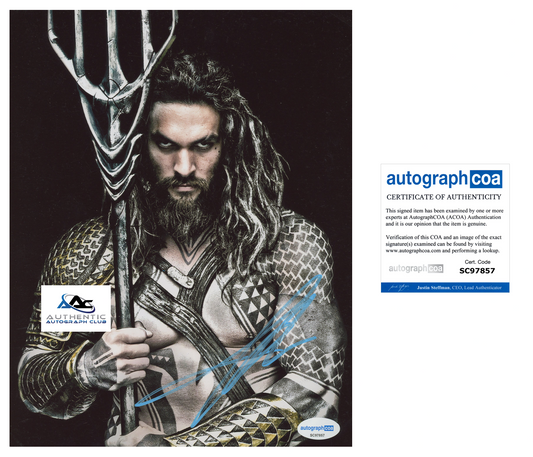 JASON MOMOA AUTOGRAPH SIGNED 8x10 PHOTO AQUAMAN JUSTICE LEAGUE ACOA