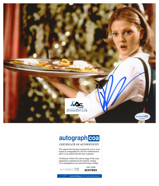 DREW BARRYMORE AUTOGRAPH SIGNED 8x10 PHOTO WEDDING SINGER ACOA