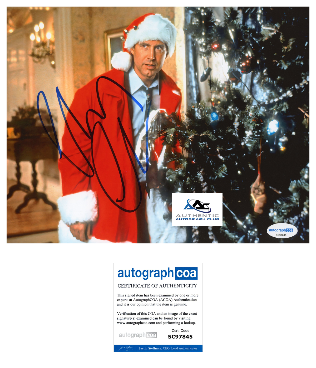 CHEVY CHASE AUTOGRAPH SIGNED 8x10 PHOTO CHRISTMAS VACATION ACOA