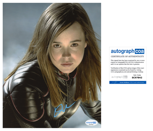 ELLIOT PAGE ELLEN PAGE AUTOGRAPH SIGNED 8x10 PHOTO X-MEN JUNO ACOA