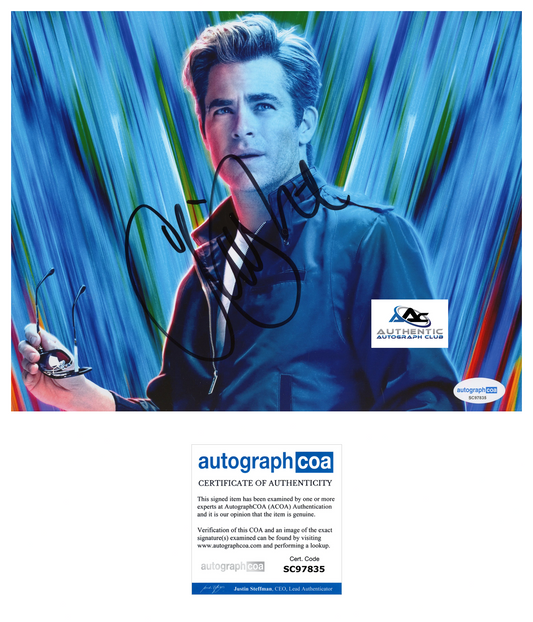 CHRIS PINE AUTOGRAPH SIGNED 8X10 ACOA