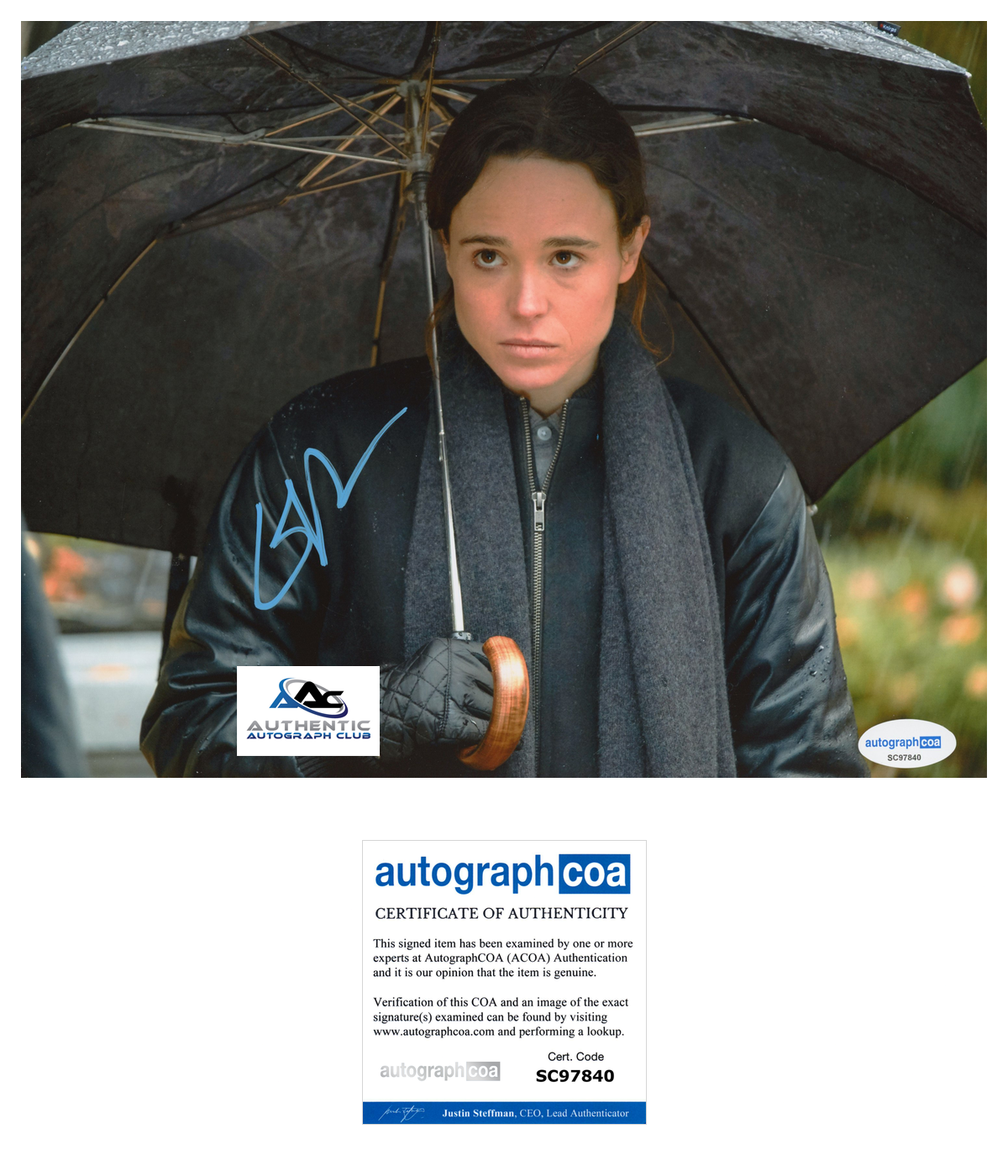 ELLIOT PAGE ELLEN PAGE AUTOGRAPH SIGNED 8x10 PHOTO X-MEN JUNO ACOA