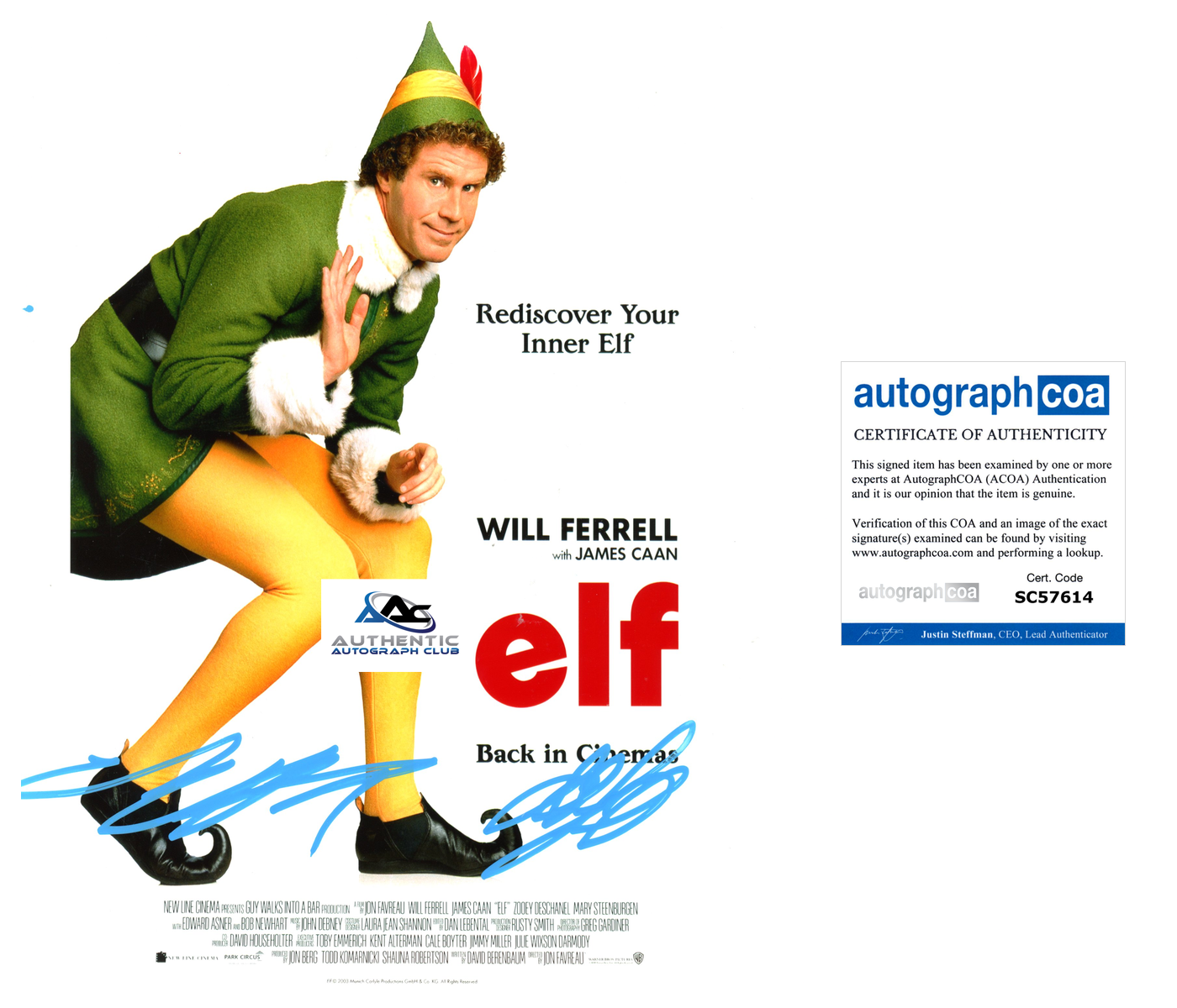 WILL FERRELL AUTOGRAPH SIGNED 8x10 PHOTO ELF ANCHORMAN ACOA