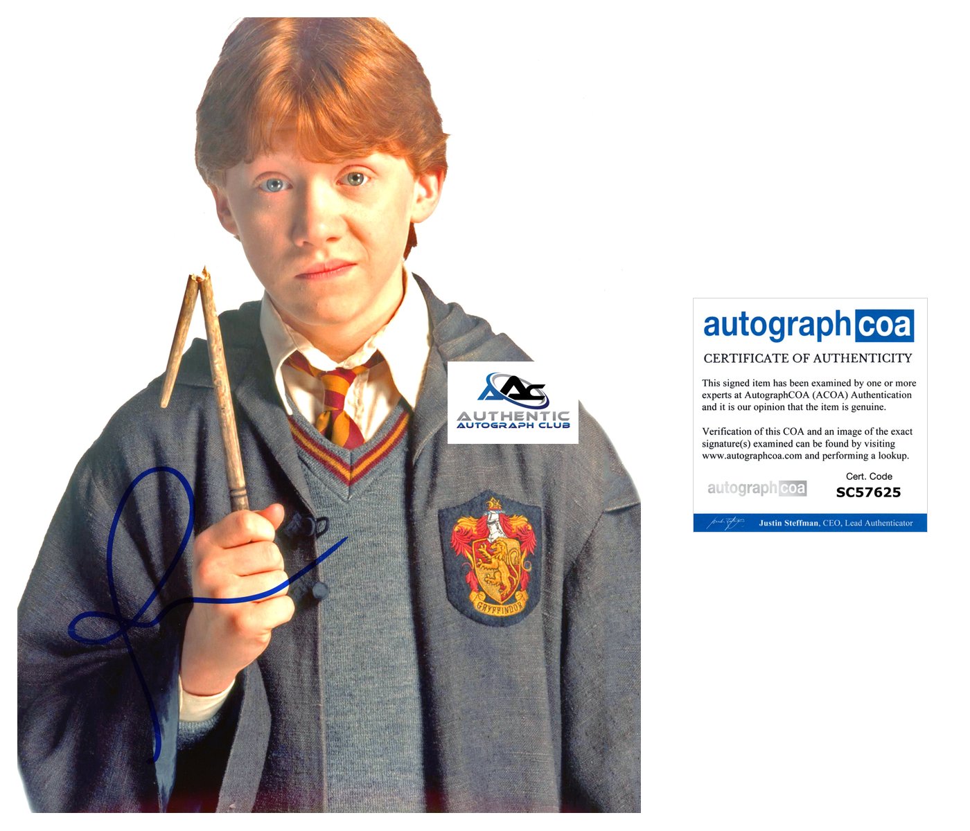 RUPERT GRINT AUTOGRAPH SIGNED 8x10 PHOTO HARRY POTTER ACOA