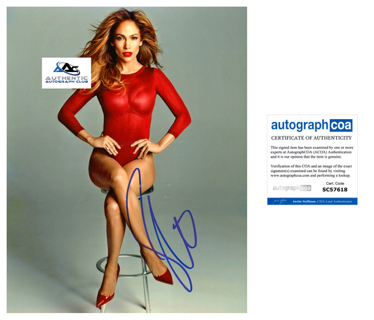 JENNIFER LOPEZ JLO AUTOGRAPH SIGNED 8X10 PHOTO ACOA