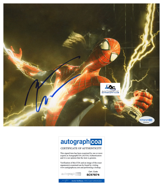 ANDREW GARFIELD AUTOGRAPH SIGNED 8x10 PHOTO SPIDERMAN SPIDER-MAN MARVEL ACOA