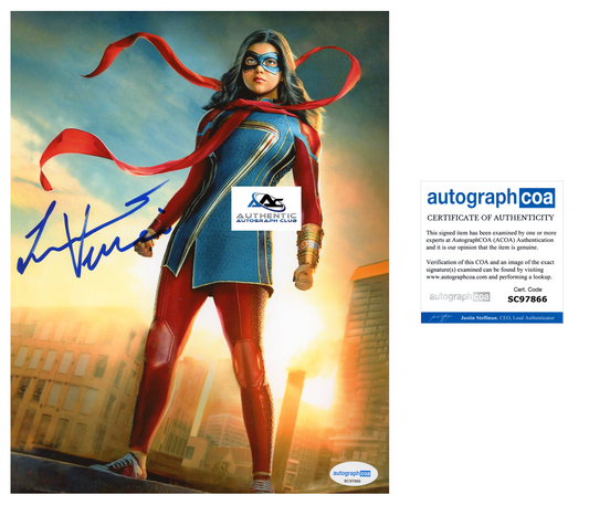 IMAN VELLANI AUTOGRAPH SIGNED 8x10 PHOTO MS MARVEL ACOA