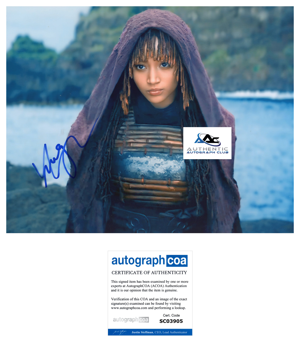 AMANDLA STENBERG AUTOGRAPH SIGNED 8x10 PHOTO THE ACOLYTE ACOA