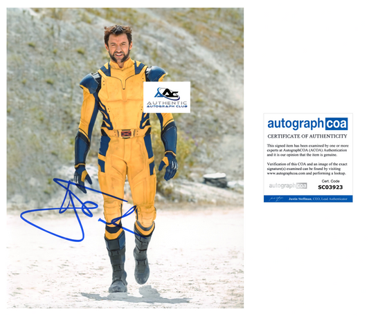 HUGH JACKMAN AUTOGRAPH SIGNED 8x10 PHOTO DEADPOOL 3 DEADPOOL & WOLVERINE ACOA