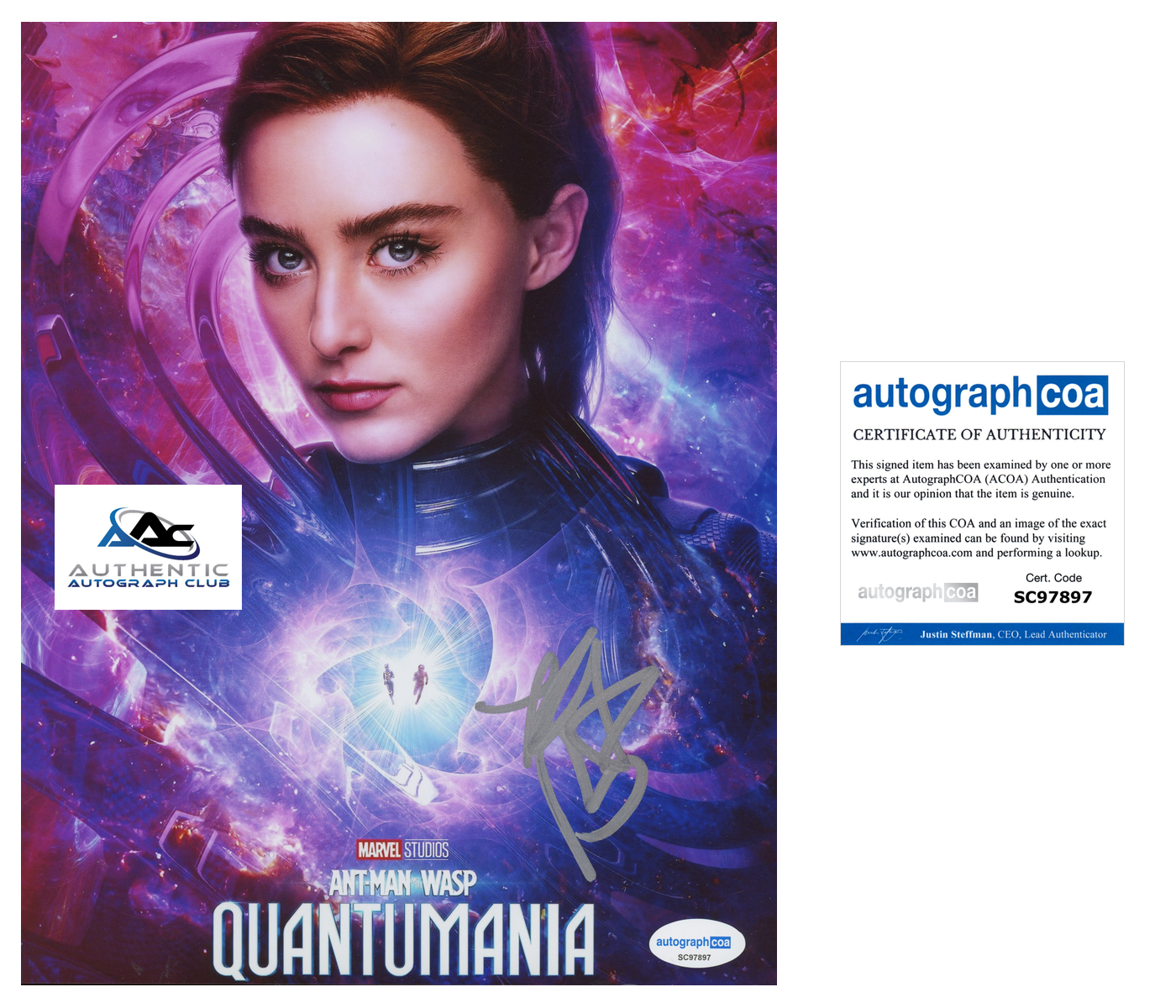 KATHRYN NEWTON AUTOGRAPH SIGNED 8X10 PHOTO ANT MAN WASP QUANTUMANIA ACOA