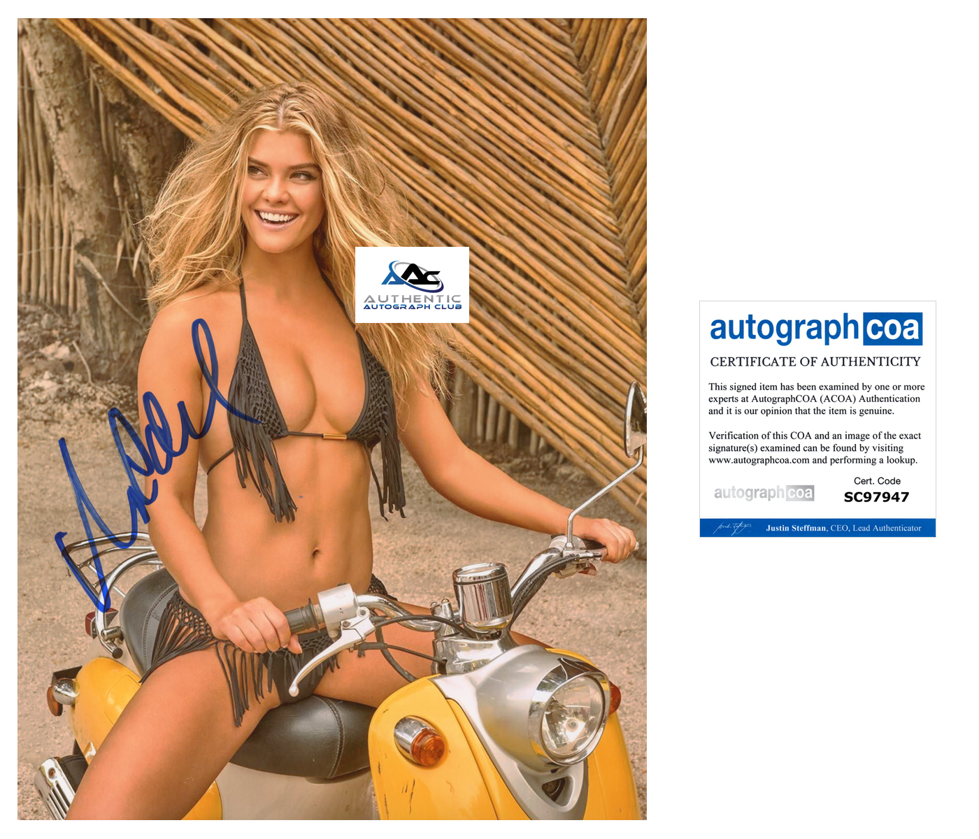 NINA AGDAL AUTOGRAPH SIGNED 8X10 PHOTO SI SPORTS ILLUSTRATED MODEL ACOA