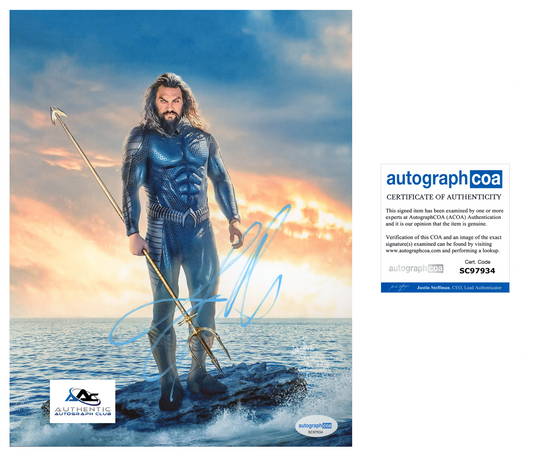 JASON MOMOA AUTOGRAPH SIGNED 8x10 PHOTO AQUAMAN JUSTICE LEAGUE ACOA