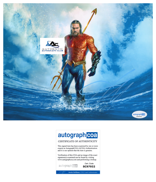 JASON MOMOA AUTOGRAPH SIGNED 8x10 PHOTO AQUAMAN JUSTICE LEAGUE ACOA