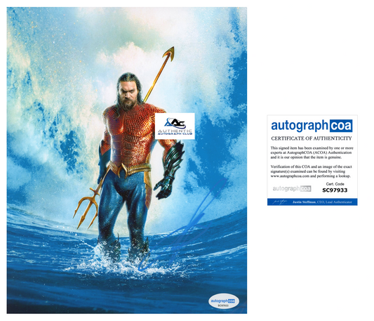 JASON MOMOA AUTOGRAPH SIGNED 8x10 PHOTO AQUAMAN JUSTICE LEAGUE ACOA