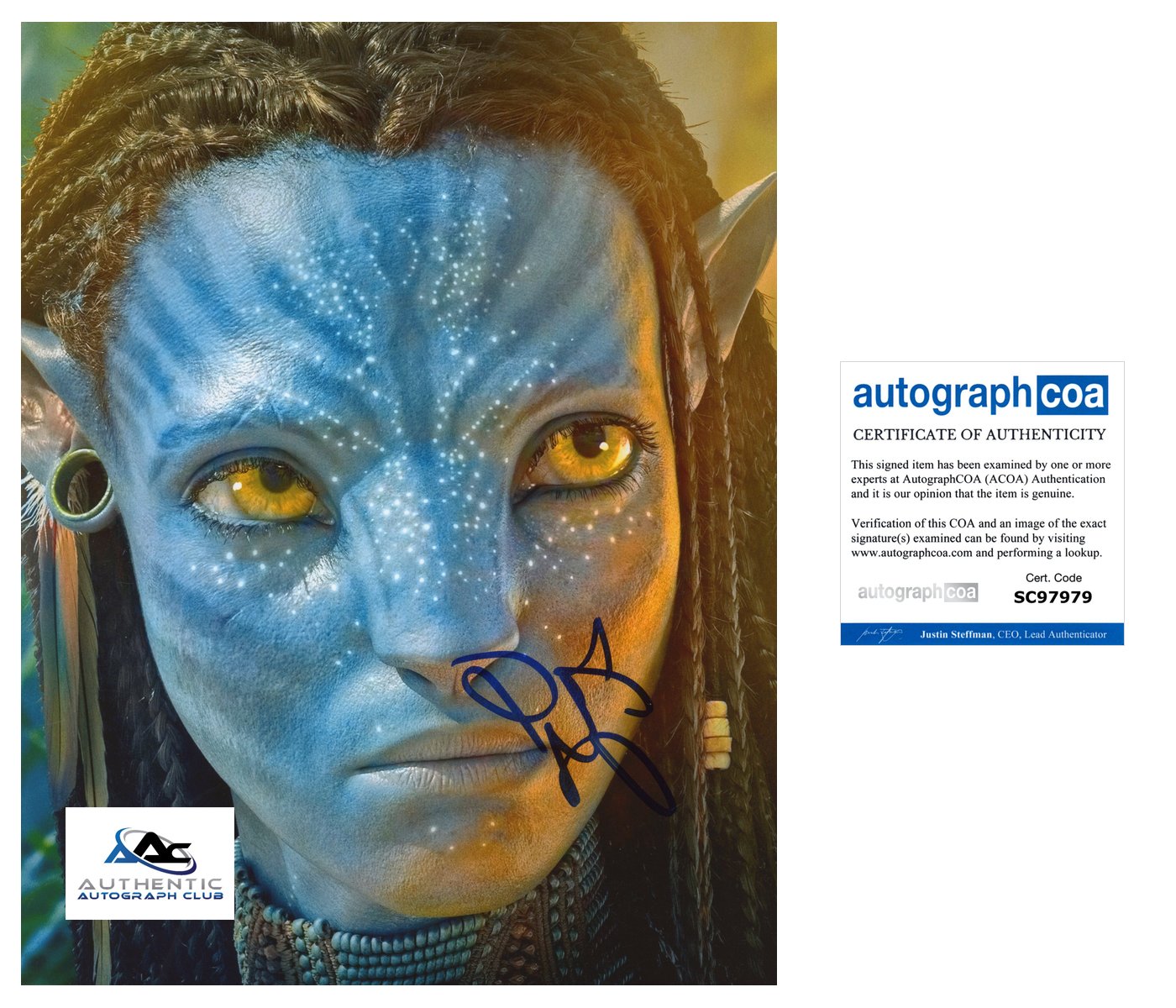 ZOE SALDANA AUTOGRAPH SIGNED 8x10 PHOTO GAMORA GUARDIANS OF THE GALAXY ACOA