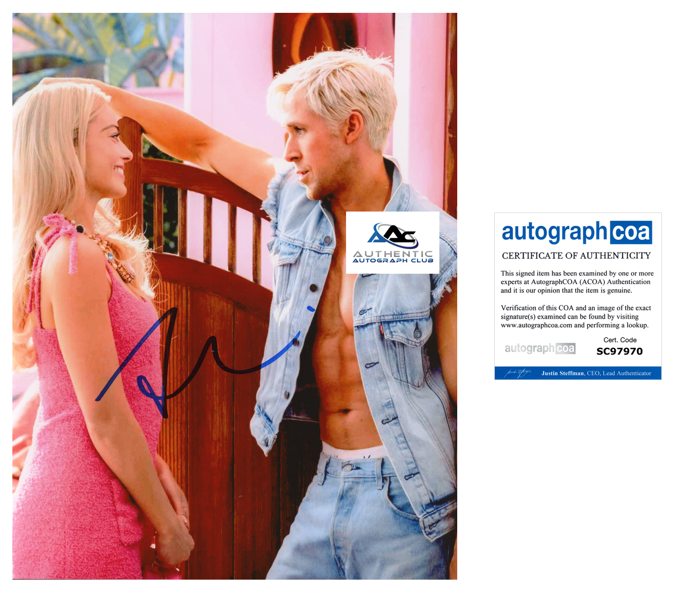 RYAN GOSLING AUTOGRAPH SIGNED 8x10 PHOTO KEN BARBIE MOVIE ACOA