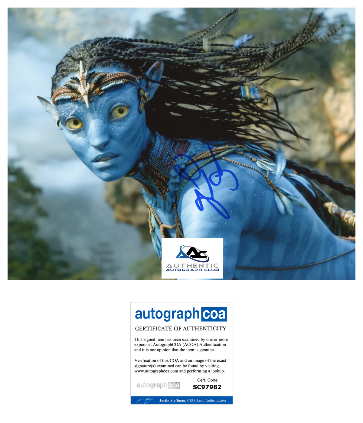 ZOE SALDANA AUTOGRAPH SIGNED 8x10 PHOTO GAMORA GUARDIANS OF THE GALAXY ACOA