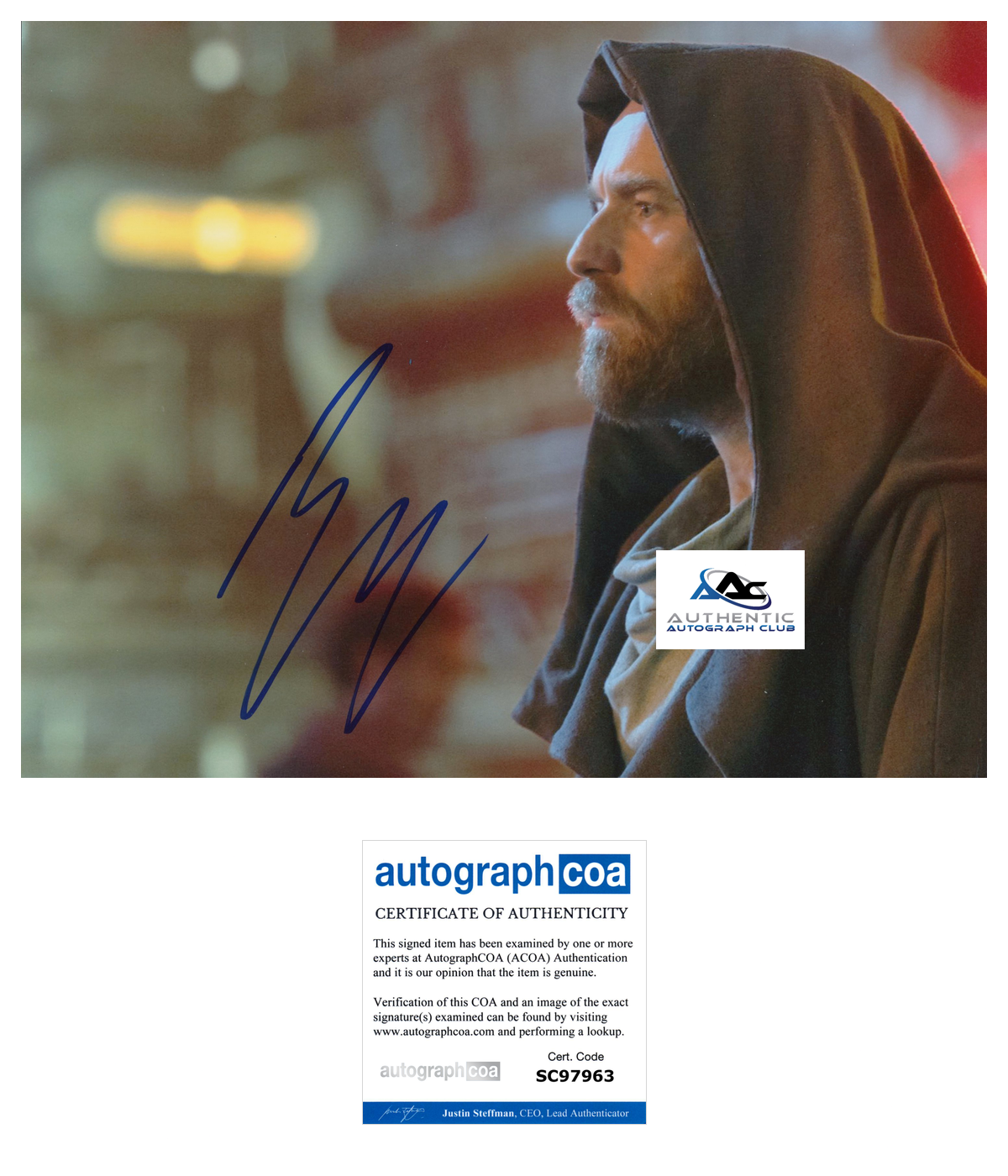 EWAN MCGREGOR AUTOGRAPH SIGNED 8x10 PHOTO STAR WARS OBI WAN KENOBI ACOA