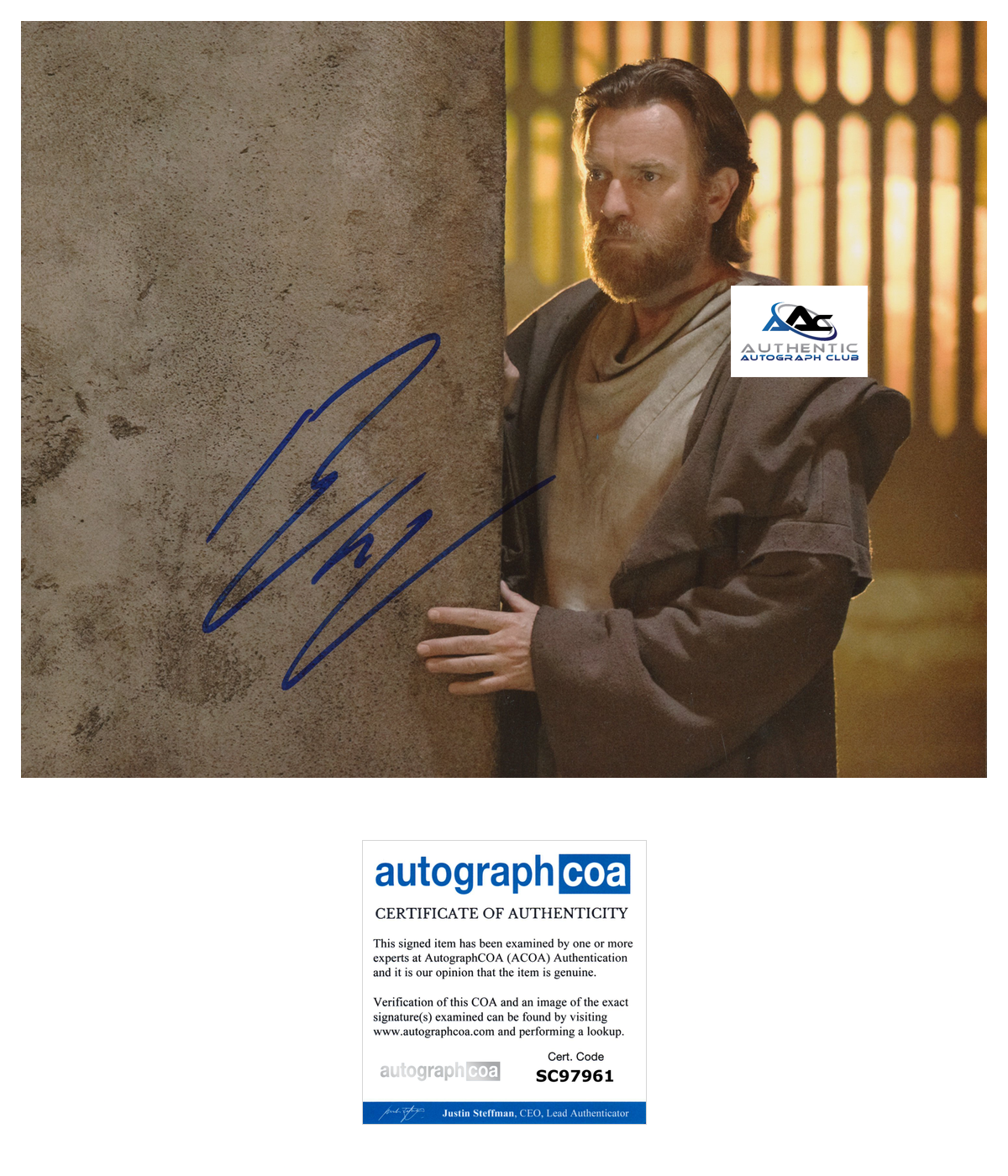 EWAN MCGREGOR AUTOGRAPH SIGNED 8x10 PHOTO STAR WARS OBI WAN KENOBI ACOA