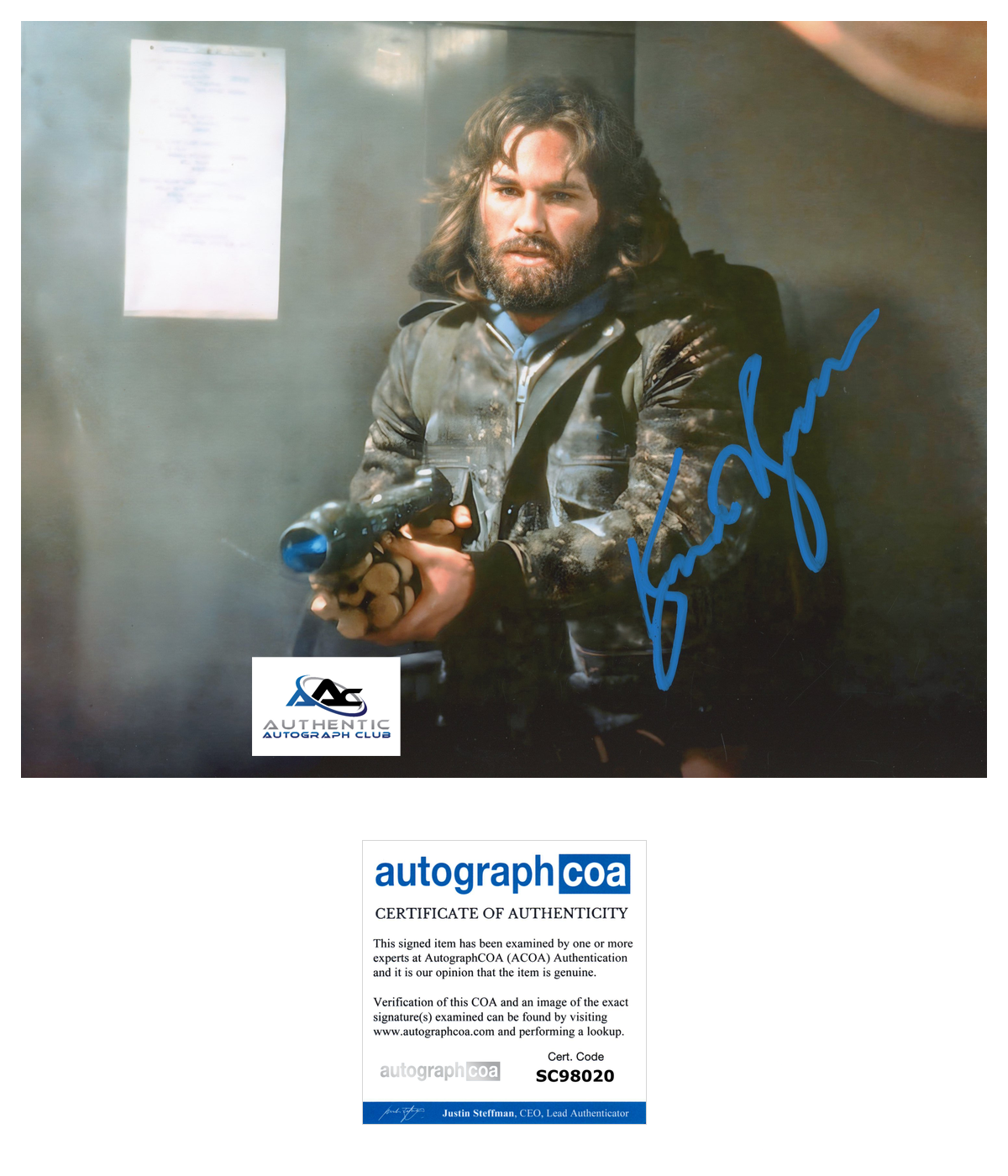 KURT RUSSELL AUTOGRAPH SIGNED 8x10 PHOTO ACOA